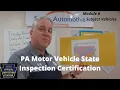 What is a subject vehicle PA Motor Vehicle State Inspection Re-Certification Training