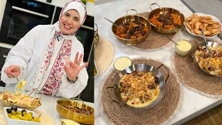 العزومة مع الشيف فاطمة أبو حاتي صوص جبنة طاسة سجق طاسة مكرونة بالكبدة طاسة البطاطس بالإستربس 