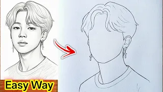 how to draw bts jimin step by step bts drawing bts park jimin drawing 