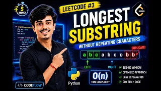 LeetCode Longest Substring Without Repeating Characters Sliding Window Python Tutorial