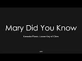 Mary Did You Know Piano Karaoke Lower Key of Gbm