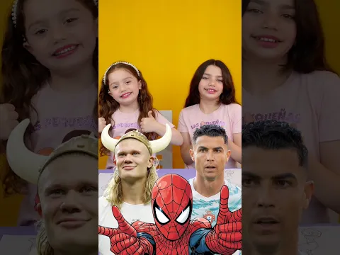 Las Pequeñas colorean a SPIDERMAN versión ✨HAALAND o RONALDO!✨ #art