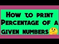 How to print percentage in your given marks if-elif-else statement in Hindi