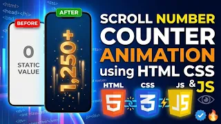How to Make Scroll Number Counter Animation using HTML CSS JAVASCRIPT