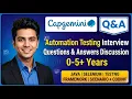 CAPGEMINI Round 1 Round 2 Automation Testing Interview Questions Answers