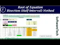 Bisection Method - Root of Equation solve in Excel Tutorial-1