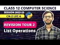 List Operation Class 12 Python Revision Tour 2 Class 12 Computer Science in hindi