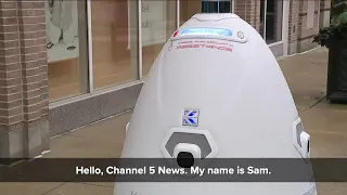 First of its kind Sam the security robot aims to keep Crocker Park safe