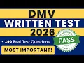 DMV Permit Test 2026 190 Important Questions All States DMV Questions DMV Written Test 2026