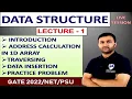 Data Structure LECT-1 Introduction Address Calculation in 1D Array Traversing Data Insertion