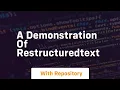 A demonstration of restructuredtext