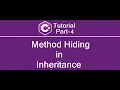 Method Hiding in Inheritance C C Tutorial Part 4
