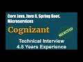 Core Java Spring Boot Microservice Interview Questions Cognizant L1 Technical Interview 6 yrs