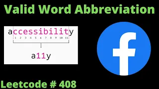 VALID WORD ABBREVIATION LEETCODE 408 PYTHON TWO POINTERS SOLUTION