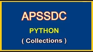 Python - Collections APSSDC MANATV