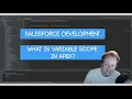 Salesforce Apex Master Class Ep 11 - What is Variable Scope in Apex