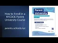 How to Enroll in a NYCDOE Parent University Course