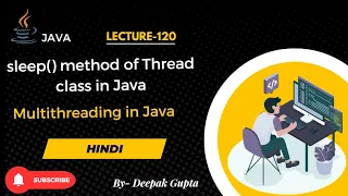 Core Java part120 sleep method of Thread class in Java Multithreading in hindi