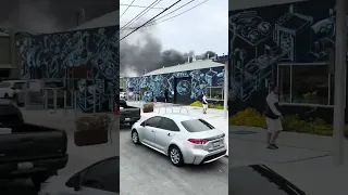 Berkeley encampment fire Harrison Street
