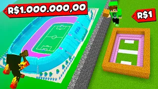 ESTÁDIO DA COPA de R$1.000.000.000,00 vs R$1 no MINECRAFT