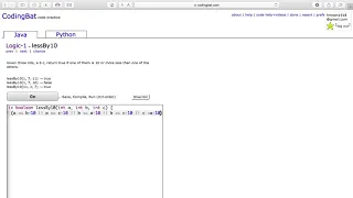 Logic 1 lessBy10 Java Tutorial codingbat com