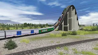 Kereta Api Panjang vs Tanjakan Rel Curam!