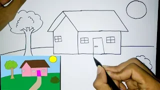 Download Cara Mudah Menggambar Rumah Untuk Pemula | Drawing House for beginners MP3