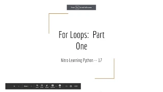 Intro to Python - For Loops Part 1