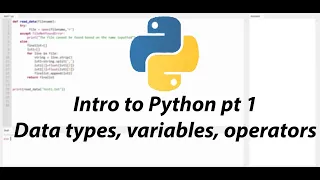 Python Tutorial Part 1 Data types Variables Operators