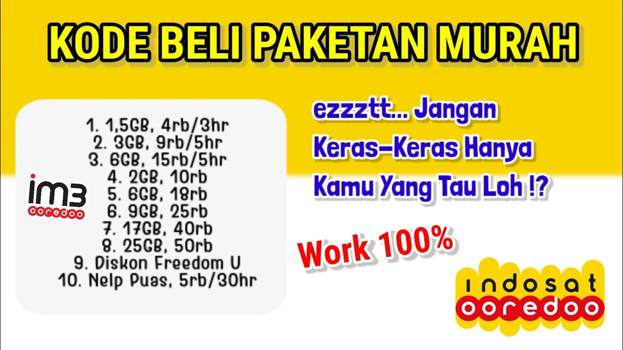 Kode Dial Paket Indosat ,SUPER MURAH, Terbaru 2021