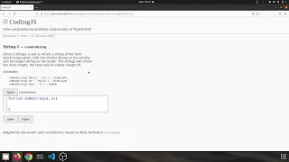 String 1 comboString Javascript solution