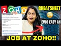Verithanam Only Sheet to get JOB at ZOHO Easily