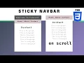 Sticky Navbar on Scroll HTML CSS JS 2 Methods