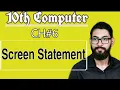 SCREEN Statement in GW-BASIC 10 class computer chapter 6