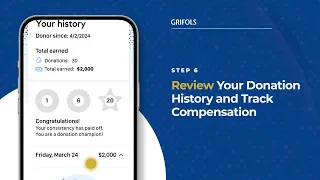 Grifols DonorHub Review Donation History