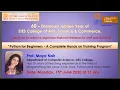 PYTHON FOR BEGINNERS NATIONAL WEBINAR SIES COLLEGE COE 2020