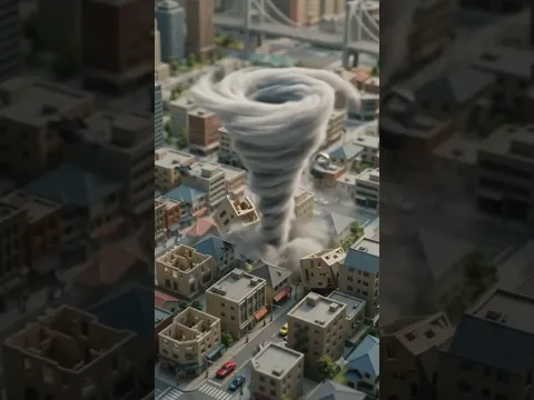 A typhoon that struck a miniature metropolis