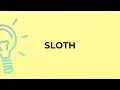 What is the meaning of the word SLOTH