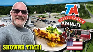 Eating Showering at a TA Travel Truck Stop in Pennsylvania