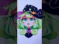 DRAWING green Halloween witch girl