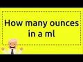 How many ounces in a ml