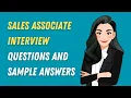 Sales Associate Interview Questions and Sample Answers