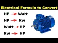 HP to Watt HP to kw Watt to HP kw to HP Conversion Formula TheElectricalGuy