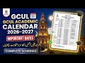 GCUL Academic Calendar 2026-2027 Complete Schedule Important Dates Classes Exams Holidays