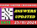 Eugene Sheffer Crossword Clue Answers for Nov 25 2024 Solved