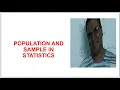 Population and Sample Statistics for Machine Learning Part 1