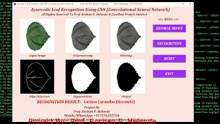 Python Code On Ayurvedic Leaf Recognition Using CNN Full Python OpenCV Source Code Plant Detector