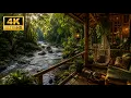 Bamboo Treehouse Forest Balcony 2 Hours 4K River Birdsong Ambience for Sleep Relaxation