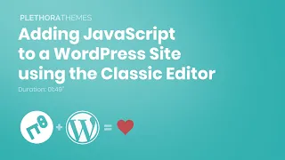 Adding JavaScript to a WordPress Site using the Classic Editor