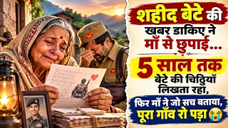 शहीद बेटे की खबर डाकिए ने माँ से छुपाई… 5 साल तक बेटे की चिट्ठियाँ लिखता रहा, फिर माँ ने जो बताया!😭💔